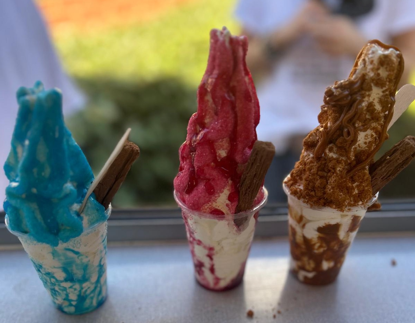 Freshly made whippy ice cream tub from Surrey Whippys